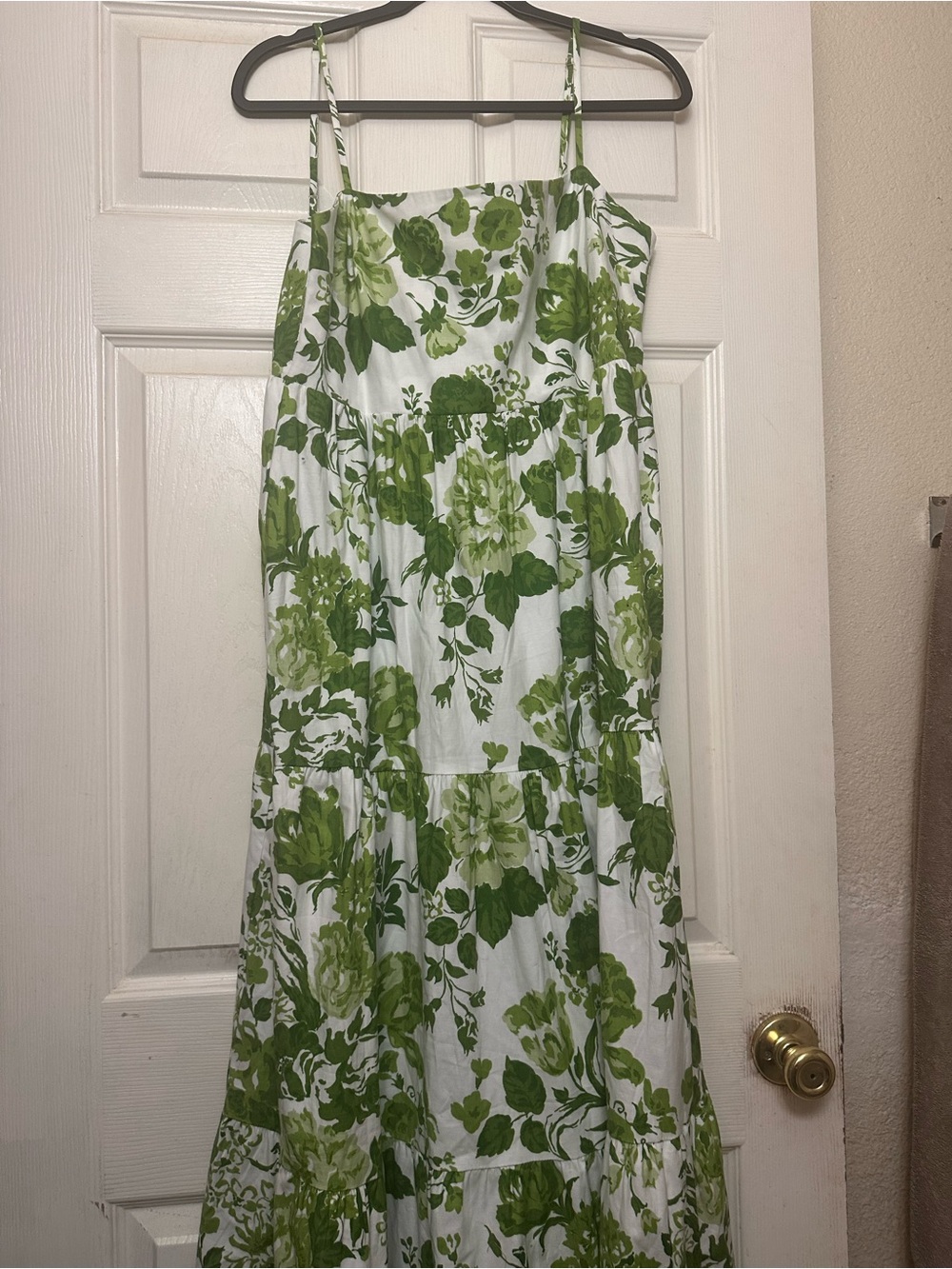 Reformation White Maxi Dress with Green Floral Print - Picture 1 of 8